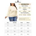 thumbnail image 6 of DARING DIVA Plus Size Long Sleeve Crewneck Sweater Fall Casual Tops 1X Apricot, 6 of 6