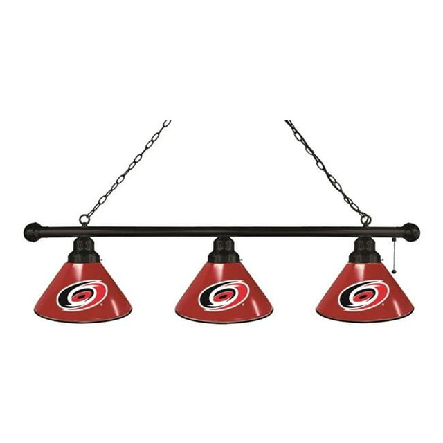 Holland Bar Stool BL3BKCarHur Carolina Hurricanes 3 Shade Pool Billiard Light, Black