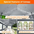 thumbnail image 4 of HOTEEL 10x30 Pop up Canopy Tent with 8 Sidewalls, Party Tent Waterproof Commercial Canopy Gazebo, Event Tent for Wedding, Courtyard, Parties with Carry Bag & 4 Sandbags, Gray, 4 of 10