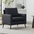 thumbnail image 2 of LUCKHAO Faux Leather Accent Chair Set of 2, Upholstered Armchairs with Cushioned Seat, Modern Lounge Chairs for Living Room or Office, 2 of 9