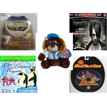 Children's Gift Bundle [5 Piece] -  Black Jack Casino Handheld  - Criss Angel Platinum Magic Kit  - Sugarloaf s Baseball Dog  11