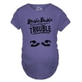 thumbnail image 3 of Maternity Double Double Were In Trouble T Shirt Funny Halloween Twins Tee (Heather Purple) - 3XL, 3 of 4
