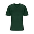 thumbnail image 5 of Purcolt Womens Plus Size Summer Tops Side Slit Short Sleeve V Neck T Shirts Casual Loose Tunic Tops Solid Color Tees Blouses L-5XL, 5 of 6