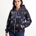 thumbnail image 7 of Women's Casual Fashion Long-Sleeve Zip-Up Hoodie with Christmas Print, Knitted Pullover for Comfortable Wear and Style,Dark Blue,M, 7 of 7