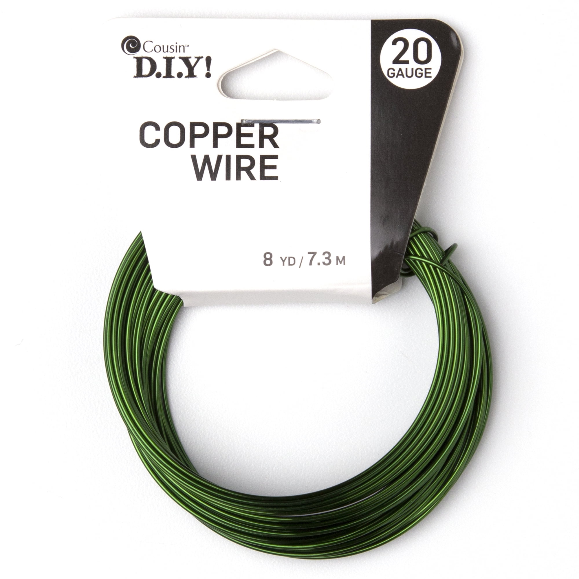Cousin DIY Coated Copper Wire, Green Finish, 20 Gauge, 24 ft Roll