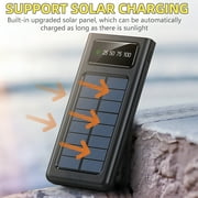 40000mAh Solar Power Bank Battery Pack with 4 Cables, DFITO Portable Solar Charger with Dual 5V USB Ports