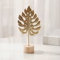 thumbnail image 3 of DAMAI Luxury Nordic Metal Ginkgo & Palm Leaf Sculptures, Leaves Ornaments Modern Creative Home Décor Accents Statue for Office, Room, Bookshelf, Home Decor, 3 of 6