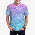 thumbnail image 4 of Vsdgher Multicolor Glitter Print Men's Short Sleeve Stretch Polo Shirt, Moisture-Wicking Performance Polo Shirt, 4 of 8