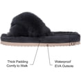 thumbnail image 3 of Litfun Fuzzy Slippers for Women, Soft Plush Cross Band Slip on Open Toe House Slippers with Memory Foam, Dark Grey, 3 of 7