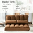 thumbnail image 6 of Costway Foldable Floor Sofa Bed 6-Position Adjustable Couch w/ 2 Pillows Brown, 6 of 12