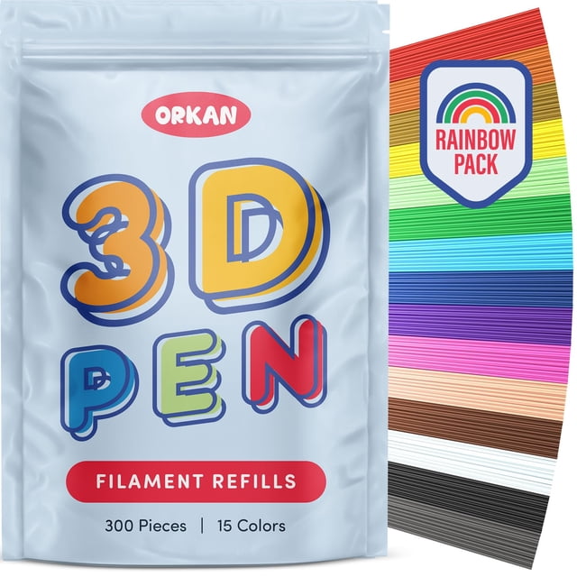 Filamento para lápiz 3D Orkan, 300 hebras, 15 colores para 3Doodler