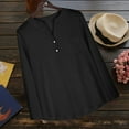 thumbnail image 6 of Cmfcve Cotton Linen Long Sleeve Peasant Shirt Loose V-Neck Athletic Work Henley Top Versatile Button T-Shirts Blouse, 6 of 9