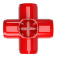 thumbnail image 5 of FORMUFIT PVC Fitting, 5-Way Cross Side Outlet, Furniture Grade, 1" Size, Red, 4-Pack (F0015WC-RD-4), 5 of 7