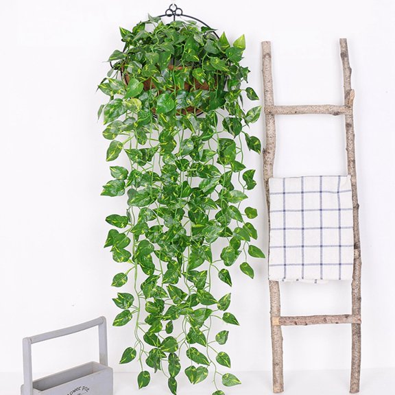 2PCS Artificial Hanging Plants Artificial Potted Plants Indoor and Outdoor Vine Garland Flowers Silk Fake Hanging Plants for Living Room Garden Wedding Garland Indoor Outdoor Fake Leaves Decor
