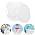 Phlegsive White Plastic Bucket with Lid 1.75 Gallon for DIY Projects