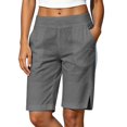 thumbnail image 3 of DHFJKG Womens Casual Summer Shorts With Pockets Lightweight Side Slit Relaxed Fit Beach Shorts, 3 of 5