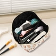 thumbnail image 2 of FORMRS Makeup Bag Travel Cosmetic Organizer for Women Fold Flat Zipper Pouch with Handle, Red Watercolor Seashells, 2 of 8