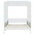 thumbnail image 6 of Harper & Bright Designs Queen Murphy Bed Wall Bed with Sofa, Queen Size Cabinet Bed Folding Wall Bed with Bookshelf and Shelves for Guest Room Office, White, 6 of 15