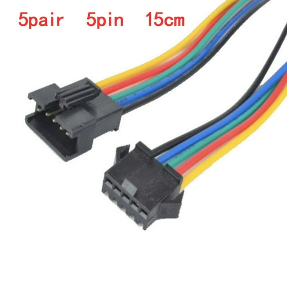 5 Pairs Jstsm 5 Pin Plug Male To Female Wire Connector Led Light With Cable