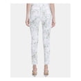thumbnail image 2 of CALVIN KLEIN Womens White Floral Pants Size: 4, 2 of 3