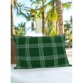thumbnail image 4 of Outdoor Pillows Waterproof, Green Checkered Throw Pillows with Inserts Included, Farmhouse Buffalo Plaid Modern Indoor Outdoor Decorative Lumbar Pillow for Bed/Couch/Patio 12"x20", 1Pcs, 4 of 8