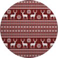 thumbnail image 2 of Addison Rugs Mayfield Premium Machine Washable Transitional Holiday Red Round Rug, 8' x 8', 2 of 6