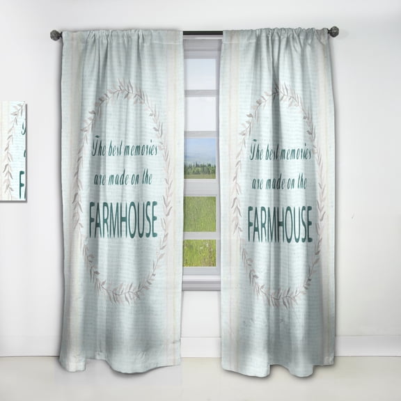 Designart 'Farmhouse Quote On Florals XVI' Farmhouse Curtain Panel