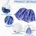 thumbnail image 3 of LINLIN 12Pcs Handheld Cheerleading Pom Poms, Metallic Foil Cheerleader Pompoms Hand Flowers for Team Spirit Sports Games Dance Party - Durable & Lightweight, 3 of 6