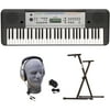 Yamaha YPT-255 61-Key Premium Keyboard Pack with Headphones, Power Supply, and Upgraded Secure Bolt-On Stand