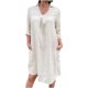 thumbnail image 1 of Vestido de color sólido de manga 3/4 de longitud media con cuello en V casual de moda para mujer Fridja  yut4437, 1 of 8
