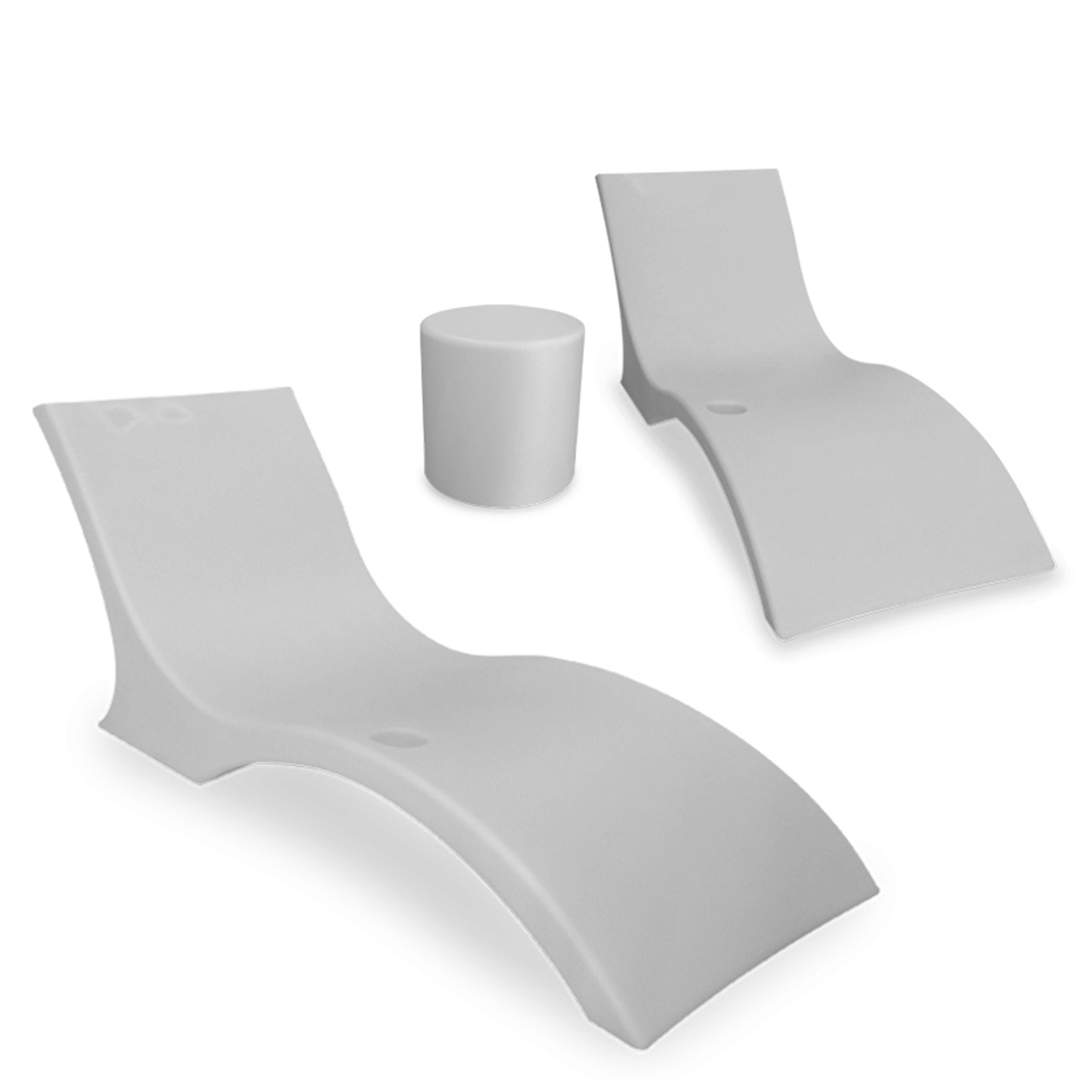 Luxury Lounger in Water Chaise Lounge Set for Pool Ledge (2 Chairs with