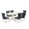 thumbnail image 3 of East West Furniture 7 Piece Dining Room Set Contains an Oval Kitchen Table with Butterfly Leaf, 3 of 6