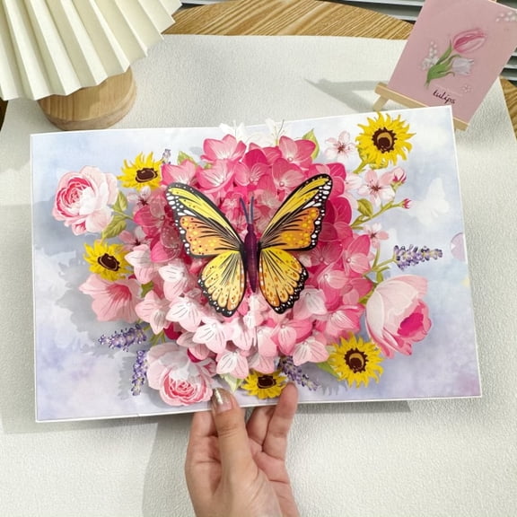 3D Pop Up Cards,Flower Greeting Cards for Women,Valentines Day Gifts Cards for Kids School,Card with Envelope for Mother's Day Thinking of You Card for Wife,Girlfriend