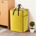 thumbnail image 4 of Uandlove Extra Large Storage Bags with Handles, Zippered Clothes Blanket Storage Organizer for Moving Travel Dorm, Foldable Sturdy Fabric, Yellow, 80x52x41cm, 4 of 6
