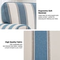 thumbnail image 2 of DREAMSIDEA Square Accent Chair Upholstered Striped Armchair for Living Room with Wood Legs & Wide Seat, Blue White, 2 of 5