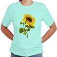 thumbnail image 3 of Women's Summer Sunflower T Shirt Cute Flower Graphic Loose Tees Crew Neck Short Sleeve Casual Tops (Mint-Medium), 3 of 5