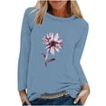 thumbnail image 2 of EQWLJWE Chemises à Manches Longues pour Femmes Boutonnées Mode T-Shirt Décontracté à Manches Longues Imprimé de Printemps pour Femmes Col Rond Hauts Vêtements d'Automne pour Femmes, 2 of 6