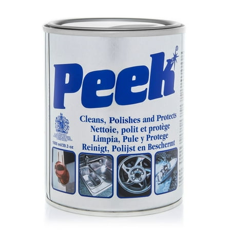Tri-Peek Peek Polish, Multipurpose Metal Cleaner, Polish and Protect All Metals & Fibreglass, Aluminum, and Chrome Metal Polisher, Silverware, Glass & Acrylics, Home & Industrial Cleaner, 1000ml Can