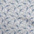 thumbnail image 1 of oneOone Cotton Silk Dusty Blue Fabric Paisleys Sewing Craft Projects Fabric Prints By Yard 42 Inch Wide, 1 of 6