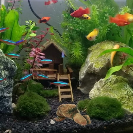 SEWCHICS Resin Aquarium Rock Cave Decor Fish Tank Hideout Betta Shrimp Hiding Shelter for Freshwater and Tanks