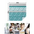 thumbnail image 4 of Teal Floral Cloth Napkins Set of 4 Reusable Dinner Napkins, Botanical Blossom Motif Boho Grey Stripes Cocktail Napkin Washable Table Napkins for Wedding/Holiday Party/Baby Shower 20"x20", 4 of 7