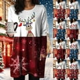 thumbnail image 4 of Duqingm Christmas Nightgown for Women Womens Tee Shirts Long Sleeve Christmas Tops for Women Retro Festivals Loose Leisure Snowman Print Tops Dark Blue,XL, 4 of 6