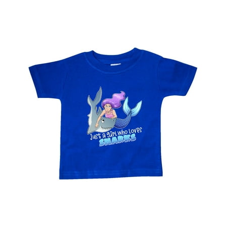 

Inktastic Just a Girl Who Loves Sharks- Mermaid Gift Baby Girl T-Shirt
