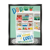 Stupell Industries Keeping It Cool Father's Day Holiday Painting Black Floater Framed Art Print Wall Art