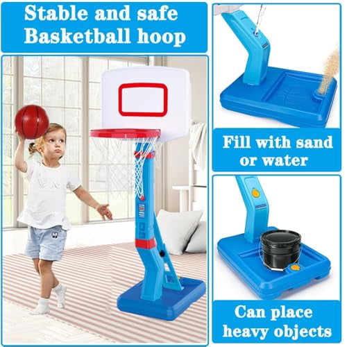 Toddler Basketball Hoop Height Adjustable Kids Basketball Hoop for Indoor Outdoor Play Portable Basketball Goal Poolside for Swimming Pool Basketball Toy for Kids Boys Girls