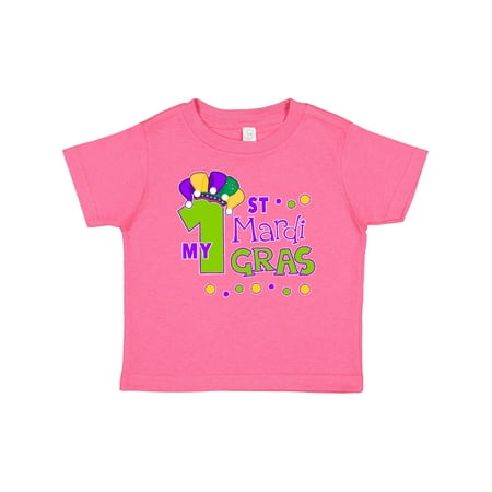 

Inktastic My 1st Mardi Gras with Clown Hat and Dots Gift Baby Boy or Baby Girl T-Shirt