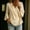A1 Beige, variant on Women's V Neck 3/4 Sleeves Wrap Top,crisscross tie cotton linen solid top,Front Tie Blouse,Side Straped Ruffled Sleeves,Loose Fit Work Shirts,Beach Vacation Outfits,Basic Tops Navy