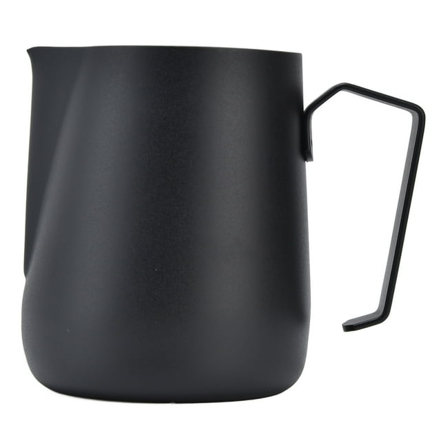 Pichet à Lait, Pichet à Mousse de Lait de Qualité Alimentaire Résistant à la Chute en Acier Inoxydable 304 avec Pointe pour Machine à Café Blanc, Noir, Jaune