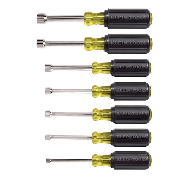 Juego de herramientas Klein Tools 631 destornillador con tuerca hexagonal de 3/16-1/2 pulgadas, 7 pi