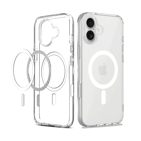 MagSafe Magnetic Clear Case for iPhone 16, Crystal Transparent Shockproof Protective Cover with Camera Guard, Anti-Yellow Slim TPU Bumper Case, Wireless Charging Compatible